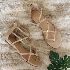 Thalia Sodi Gold Gladiator Sandals